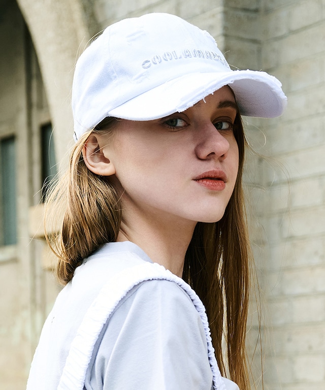 COOLA MADE® 3D エンブロイダリーダメージCAP (WHITE)　CQ-48532