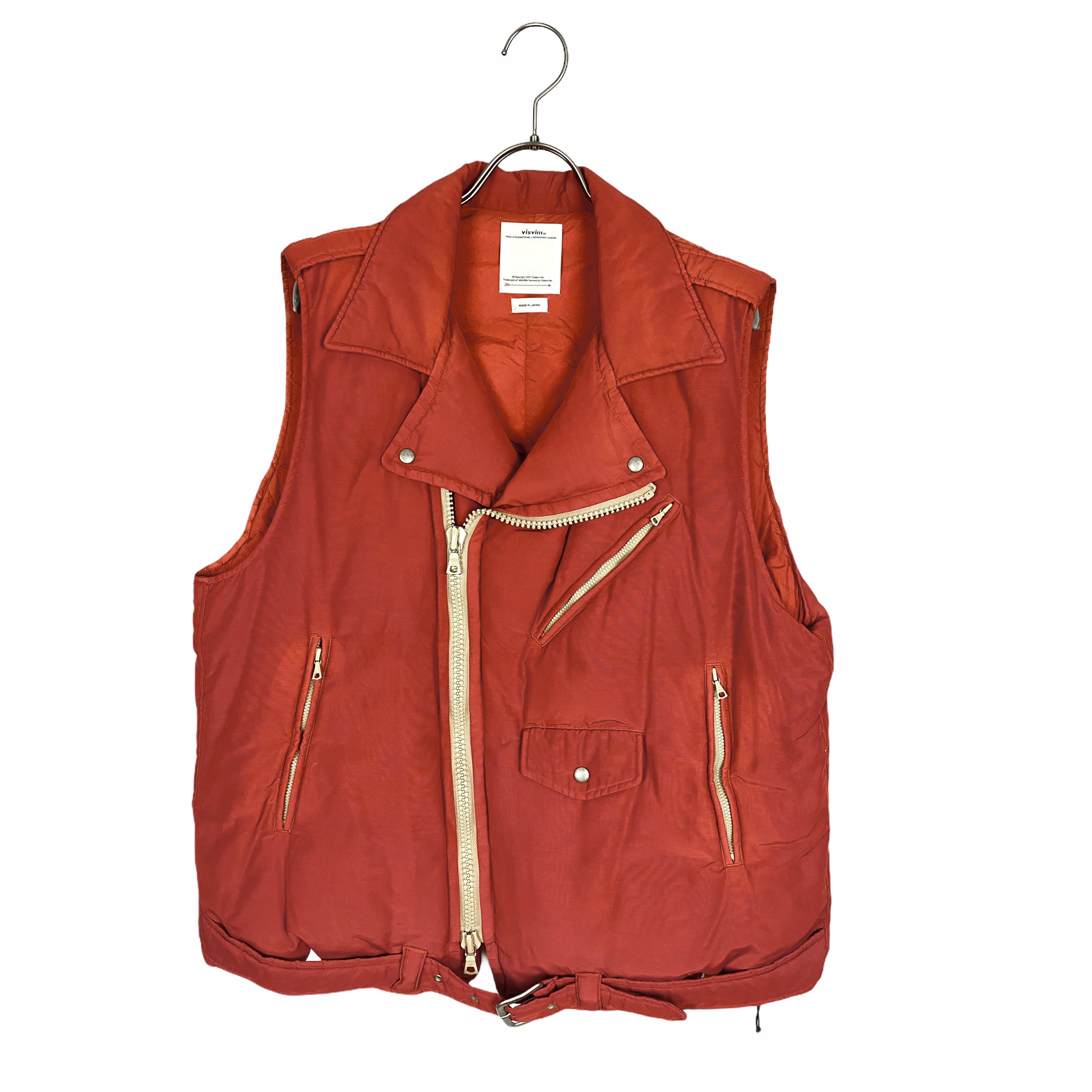 ビズビム(VISVIM) STRABLER DOWN VEST (OVERDYE) 20SS (orange