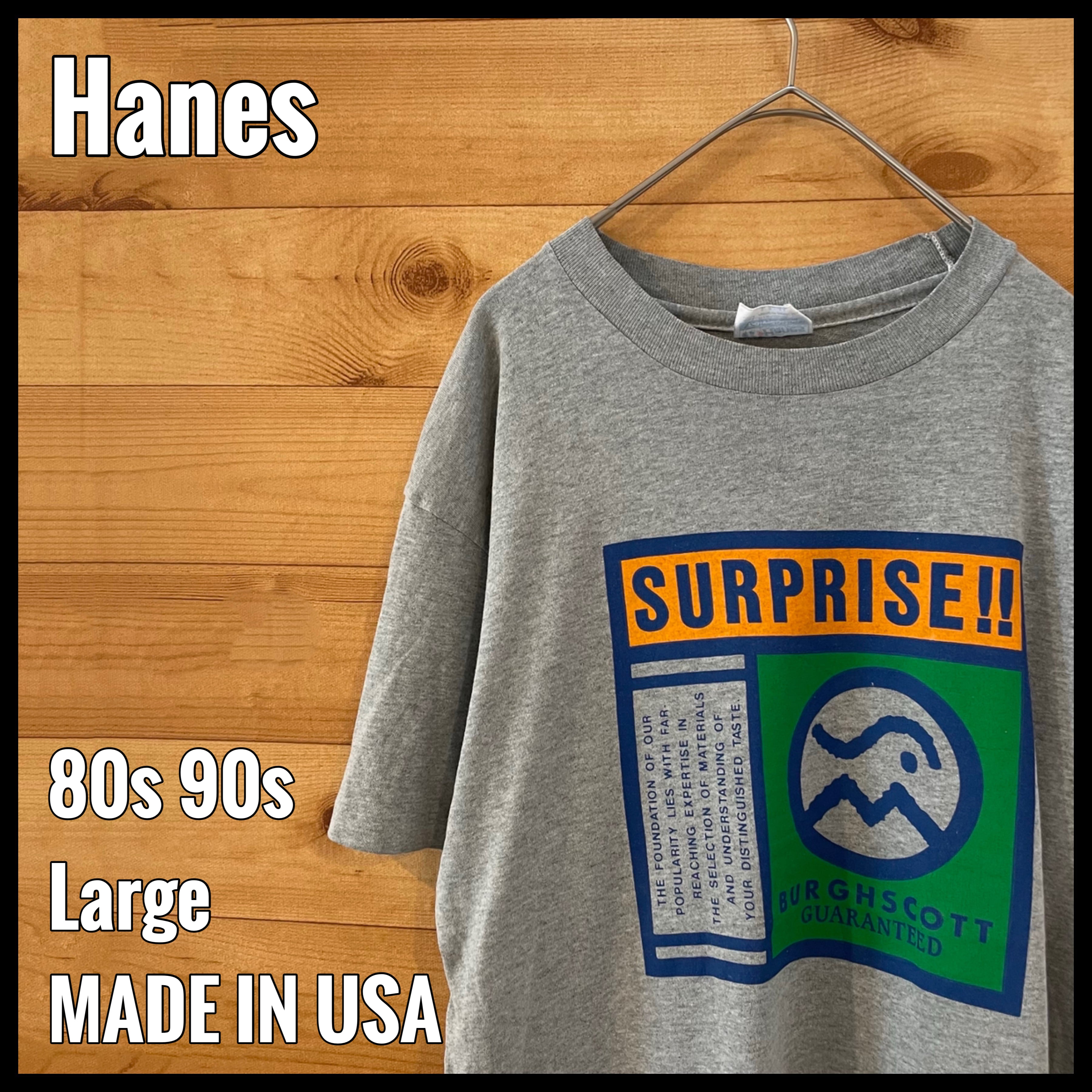 Hanes】80s 90s USA製 Tシャツ プリント BURGHSCOTT サイズL ヴィンテージ ヘインズ US古着 古着屋手ぶらがbest