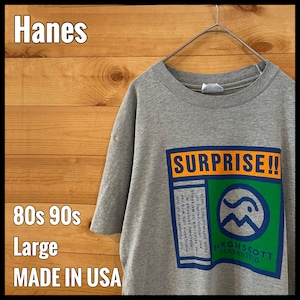 【Hanes】80s 90s USA製 Tシャツ プリント BURGHSCOTT サイズL ヴィンテージ ヘインズ US古着