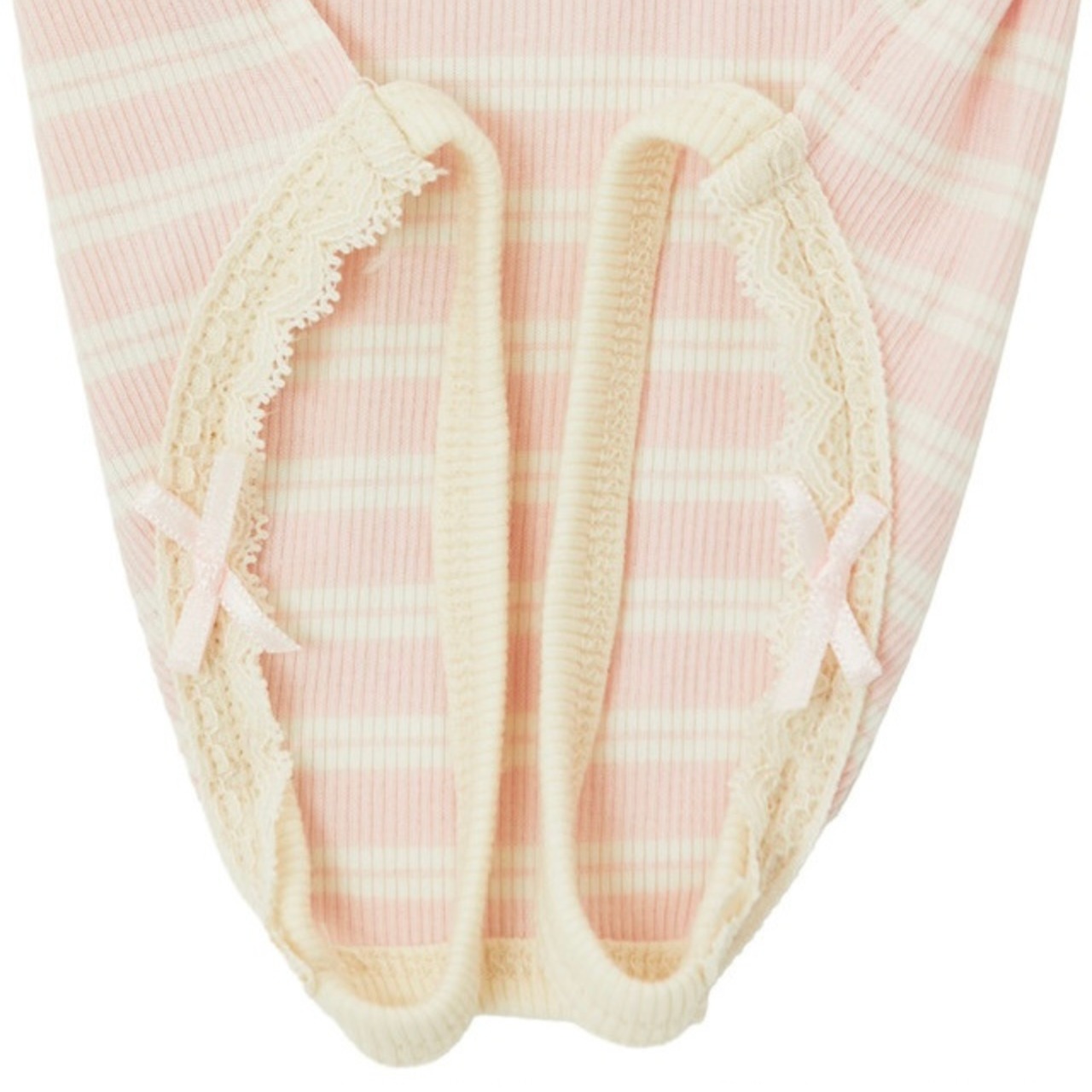 【予約】[ thesallyslaw ] Bunny Romper｜Pink Milk Stripe - 18