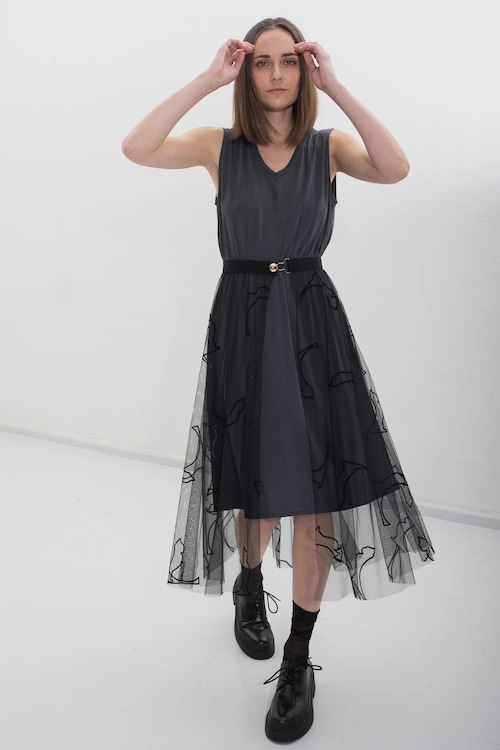 Jo Velvet Cat Tulle Skirt - Black