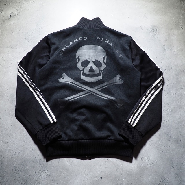 ” adidas ” ” Orlando Pirates ” skull printed Black loose track  jacket