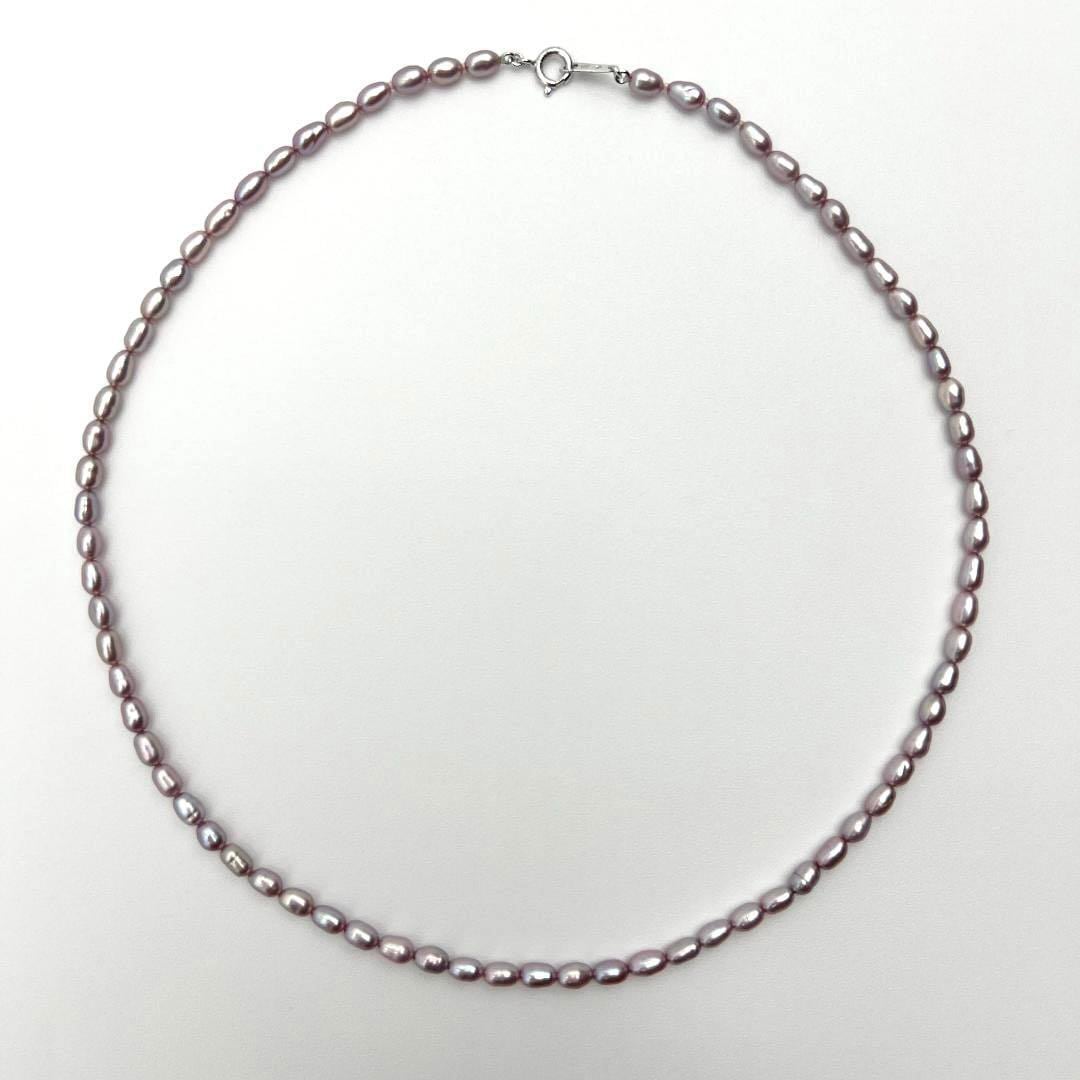 【ピンクパープル色】タサキ TASAKI レディース パール 真珠 ネックレス ペンダント シルバー