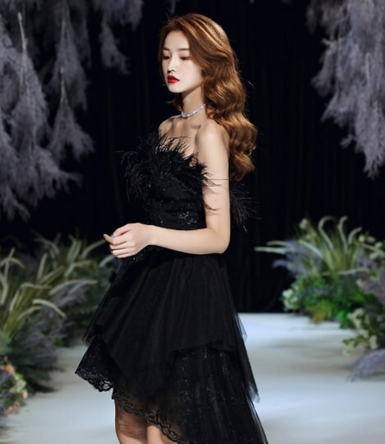 美品！ パーティードレス 黒 フィッシュテール ベアトップ セクシー  