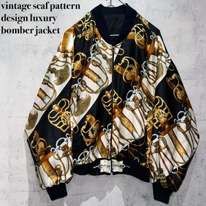 vintage scaf pattern design luxury bomber jacket