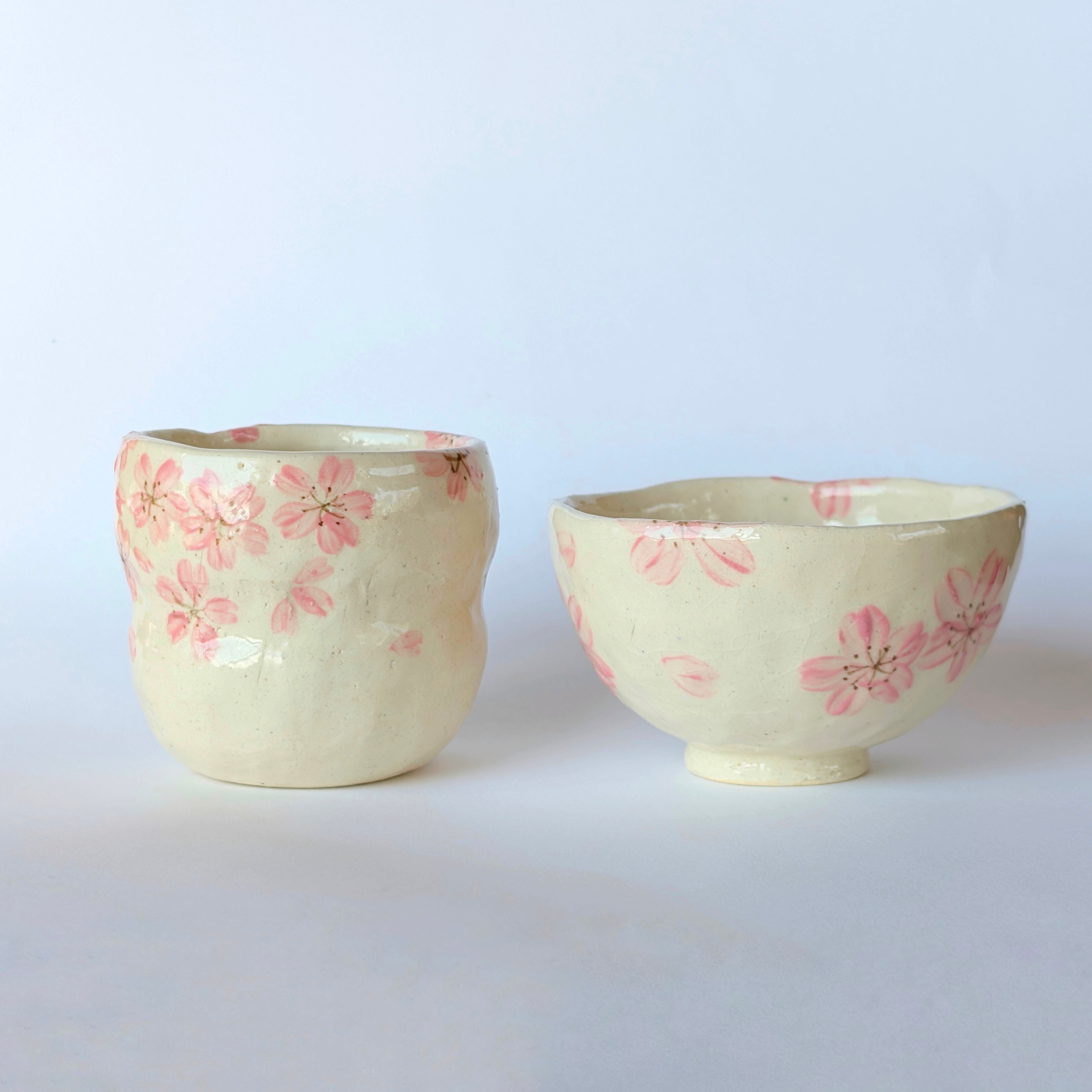☆即納可能☆ 湯呑み/ぐい呑み 桜 手びねり A | しののめラボ ☆即納可能☆ 湯呑み/ぐい呑み 桜 手びねり A | しののめラボ