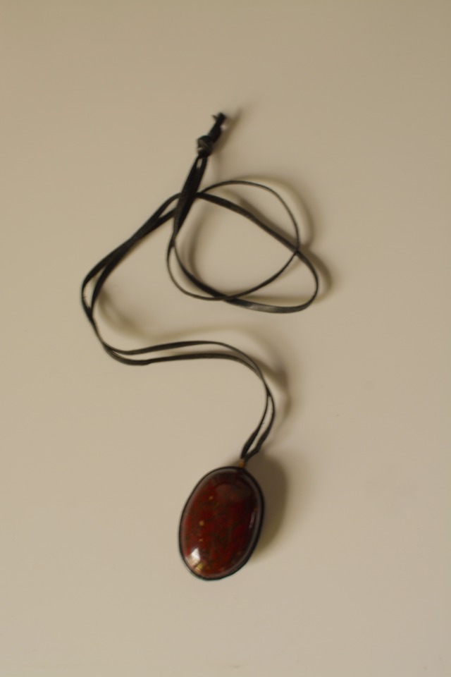 vintage Red Jasper Oval Pendant