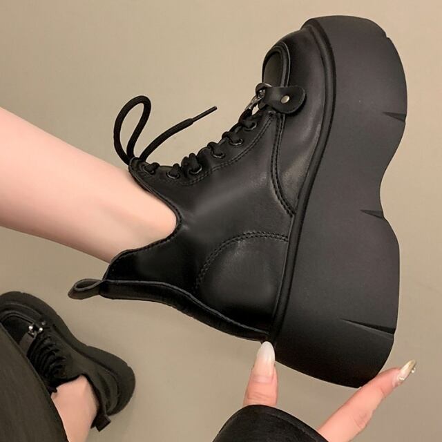 本革編上げショートブーツ23.5/24センチ