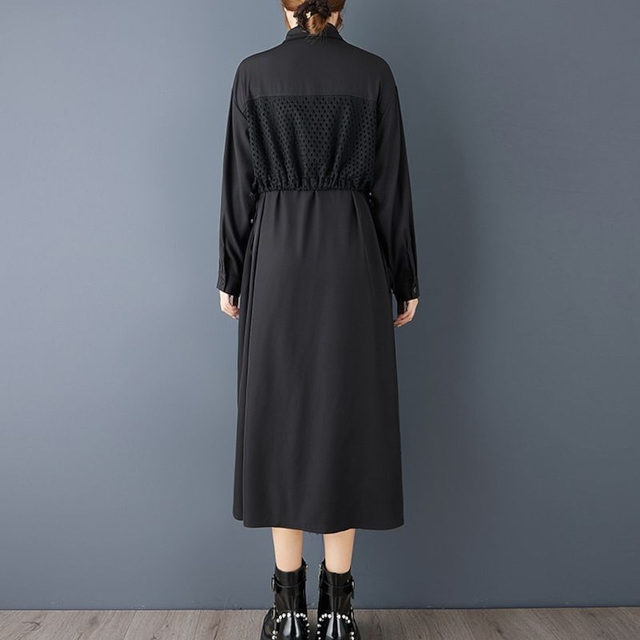 パンチング レース ドローストリング ワンピース 00280