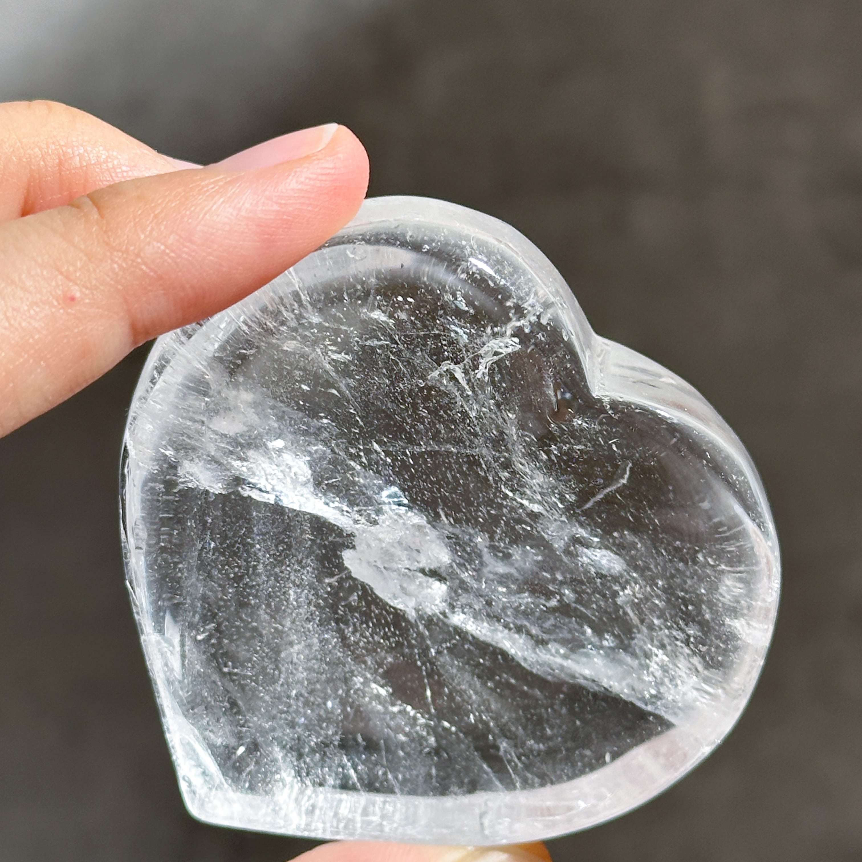 クリアクォーツハート型のうつわ 33◇ Clear Quartz ◇ 天然石・鉱物