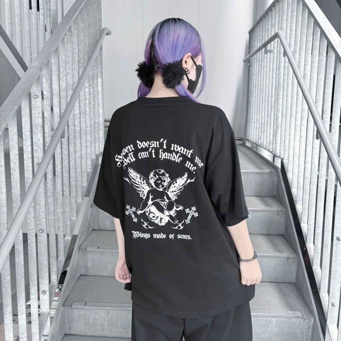 【CANDY SELECT 】エンジェルPT Tシャツ 235559 カットソー グランジ  トップス ストリート 地雷 サブカル ブランド ユニセックス