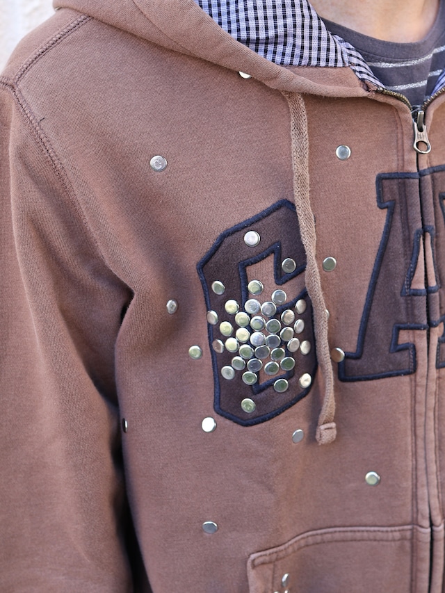 【Hannah Creak/26aw】Studded Hoodie gap body khaki