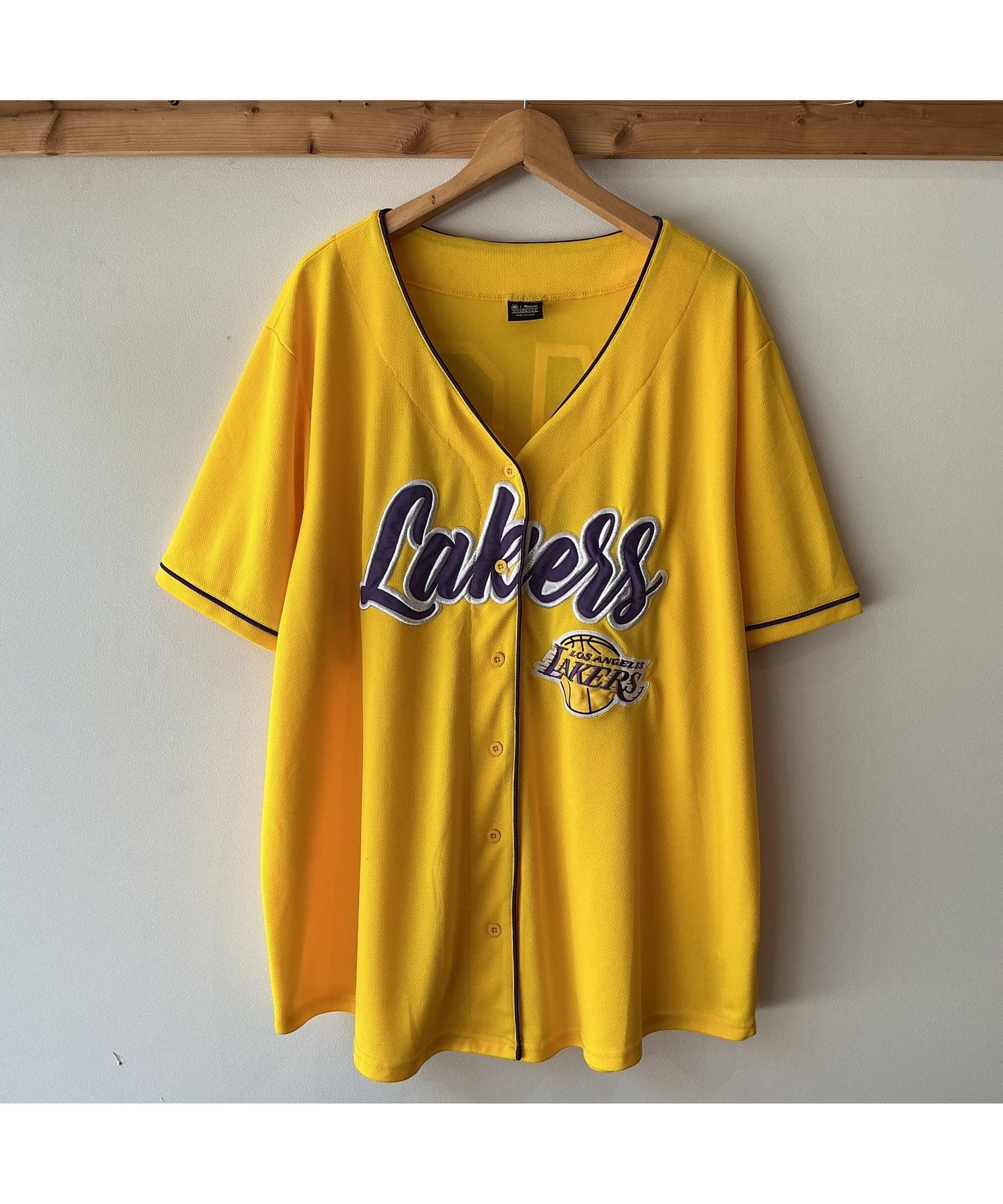NBA Los Angeles Lakers ベースボールシャツ ゲームシャツ 半袖Tシャツ