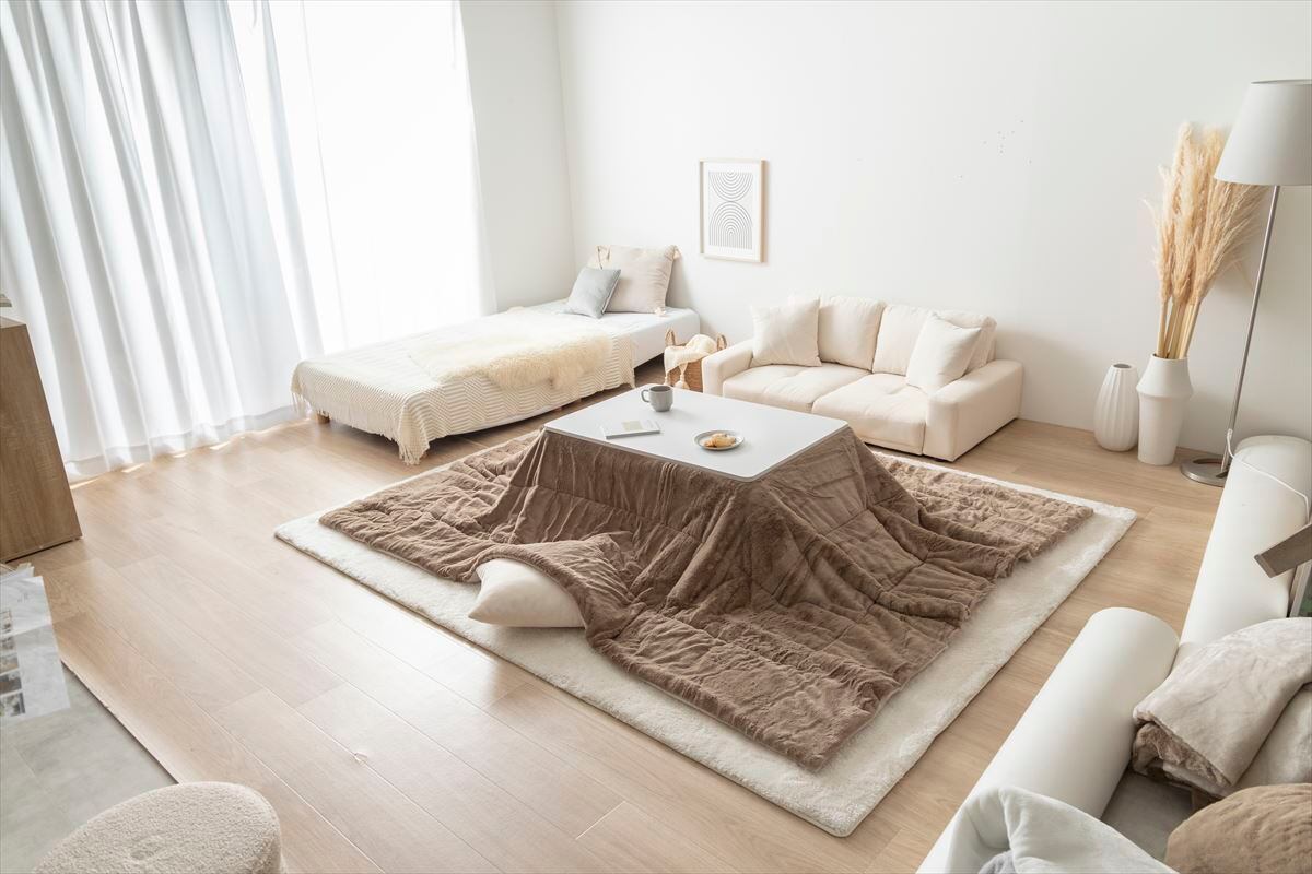 長方形：天板90cm×60cm】お部屋馴染みのいいナチュラルカラーのこたつ