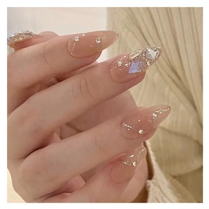 【特価処分】ドミ屋 ネイルチップ 24枚入ショート 夏人気 和風 かわいい シンプル おしゃれ 成人式 入学式 卒業式 結婚式 パーティー 花嫁ネイル 日常生活に使用できます 両面テープ ウッドスティック ネイルファイル付き(Z523)
