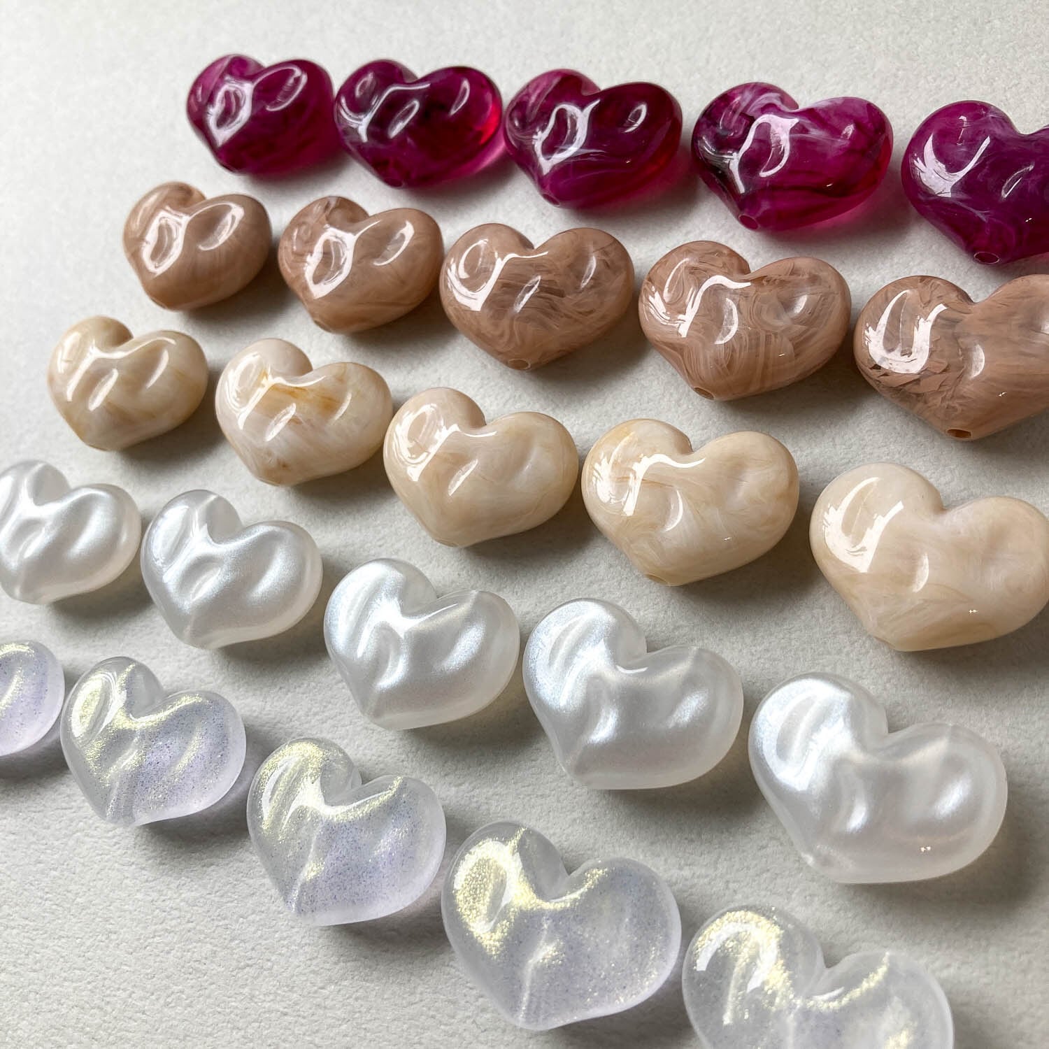 枠、中ハート ビーズ でこぼこハートビーズ | Dua-アクセサリーパーツショップ
