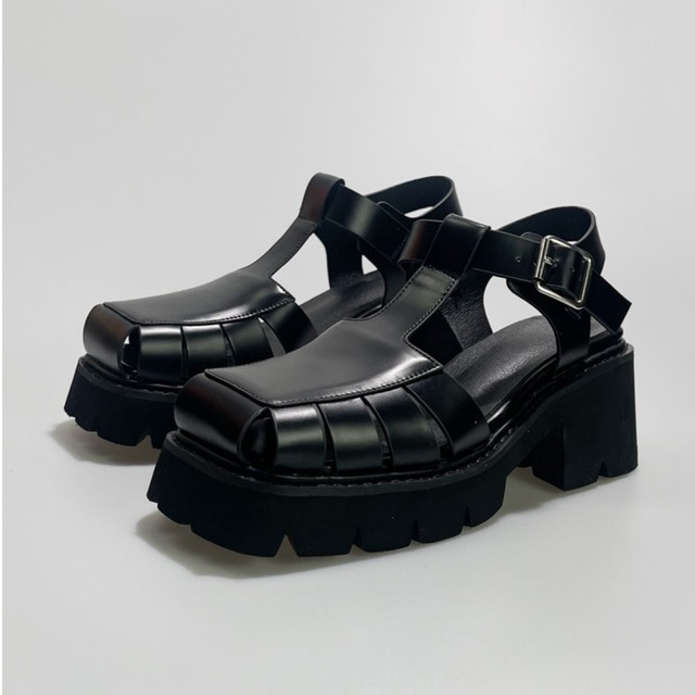 Openwork genuine leather sandals (ME359)