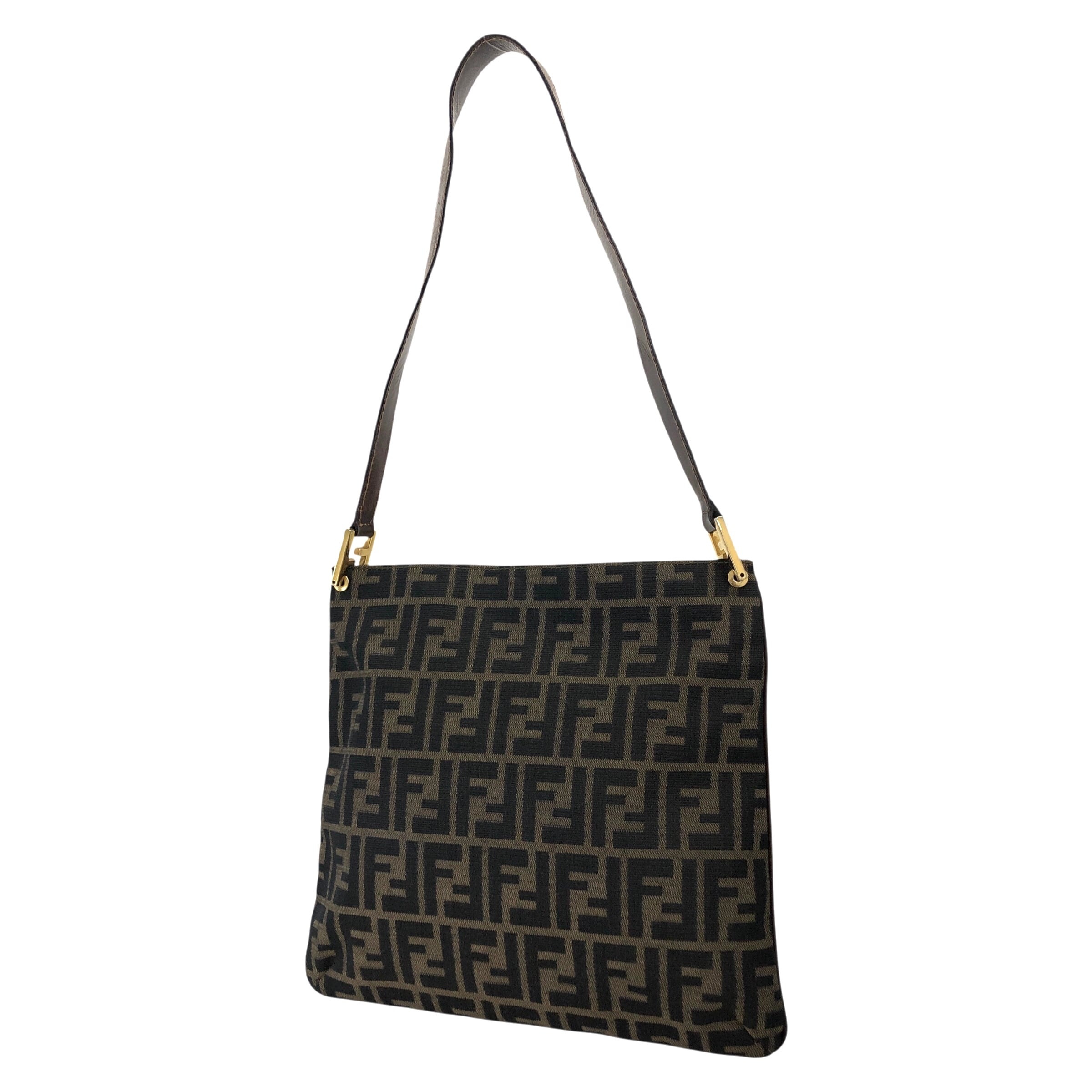 FENDI フェンディ ズッカ ショルダーバッグ ブラウン キャンバス