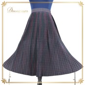 フォークダンス 衣装 スカート ネイビー系 シスターズ チェック柄 プリーツ 紺 緑 赤 レトロ カントリー チロリアン sisters 日本製 落ち着いた色 かわいい ダンス衣装 グリーン系 レッド系