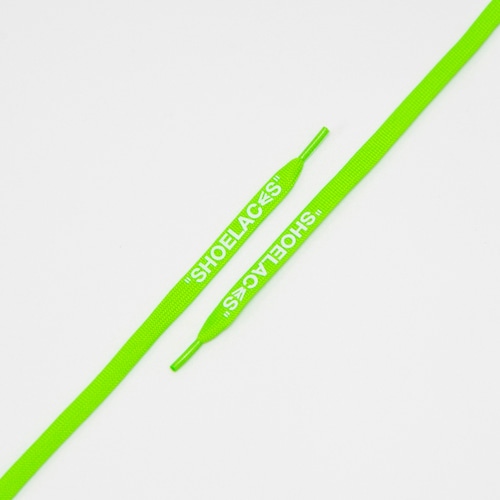 FLAT LACES SOLID "SHOELACES/NEON GREEN WH"