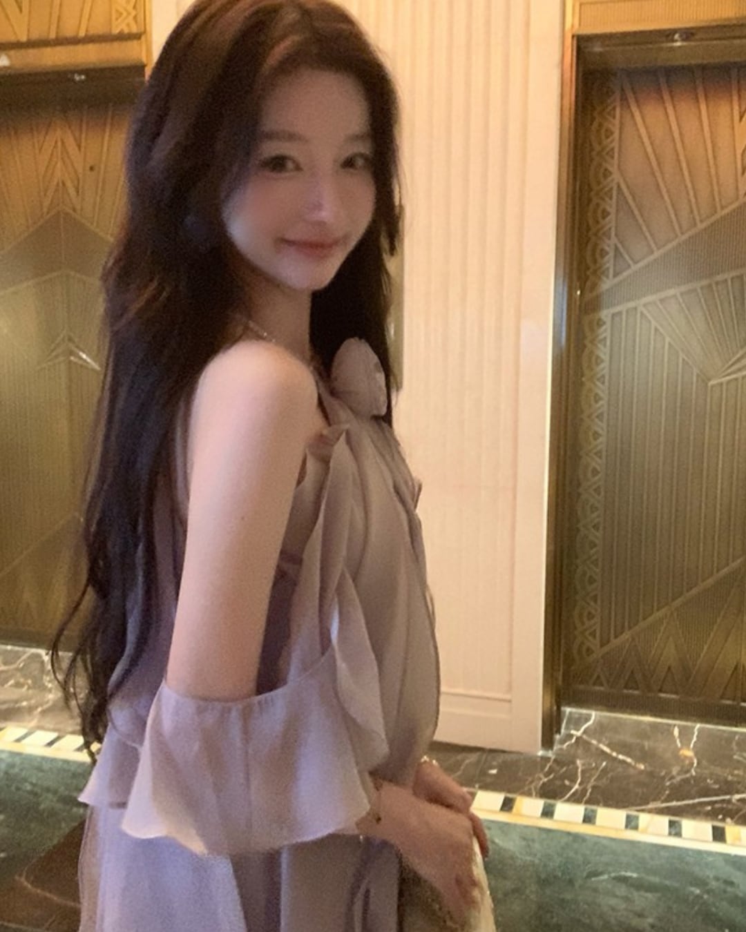 ホルターネックシフォンワンピース l5236