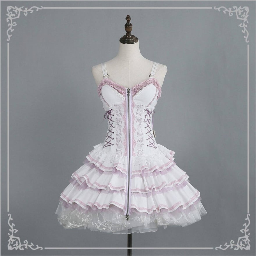 ロリータファッション 花飾りパニエ 40cm丈 フラワーフリル | ロリィタ