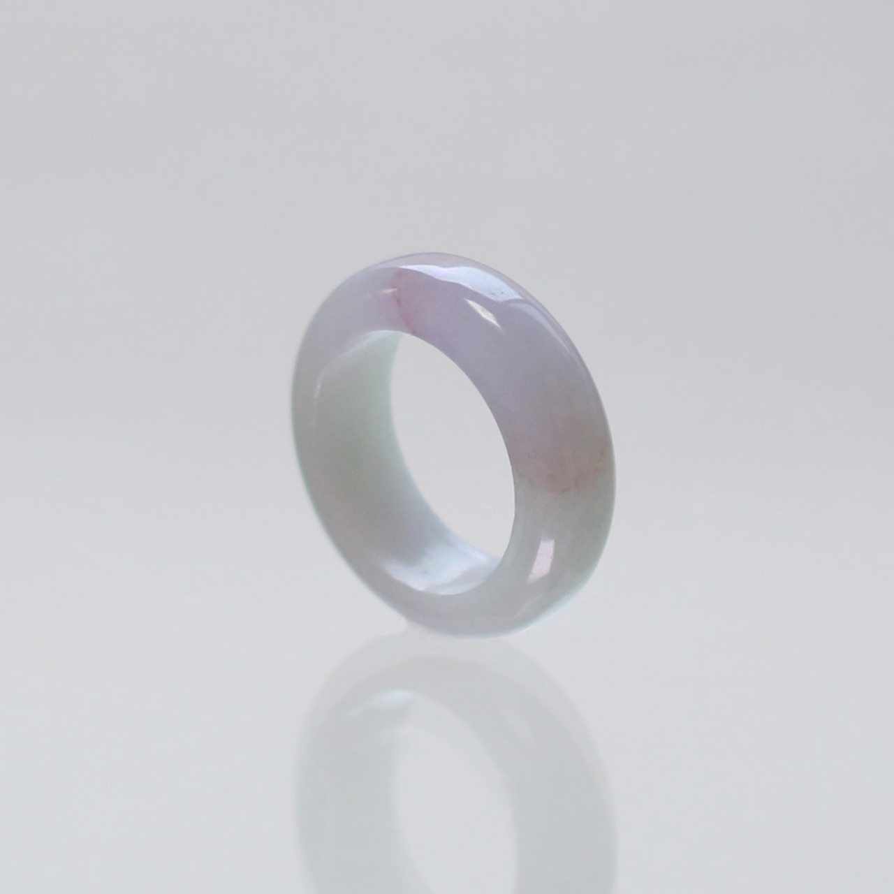 【4号】 レアカラー！ lavender  翡翠くり抜き甲丸リング A貨翡翠 jd_rg2518