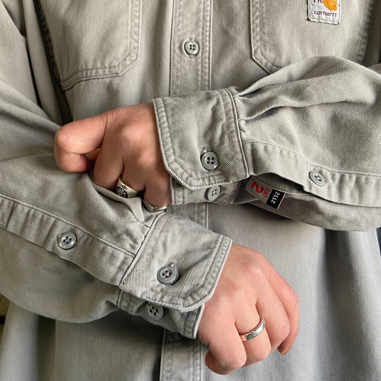 Carhartt カーハート FR ボタンダウン 企業ロゴ刺繍 長袖 ワークシャツ 