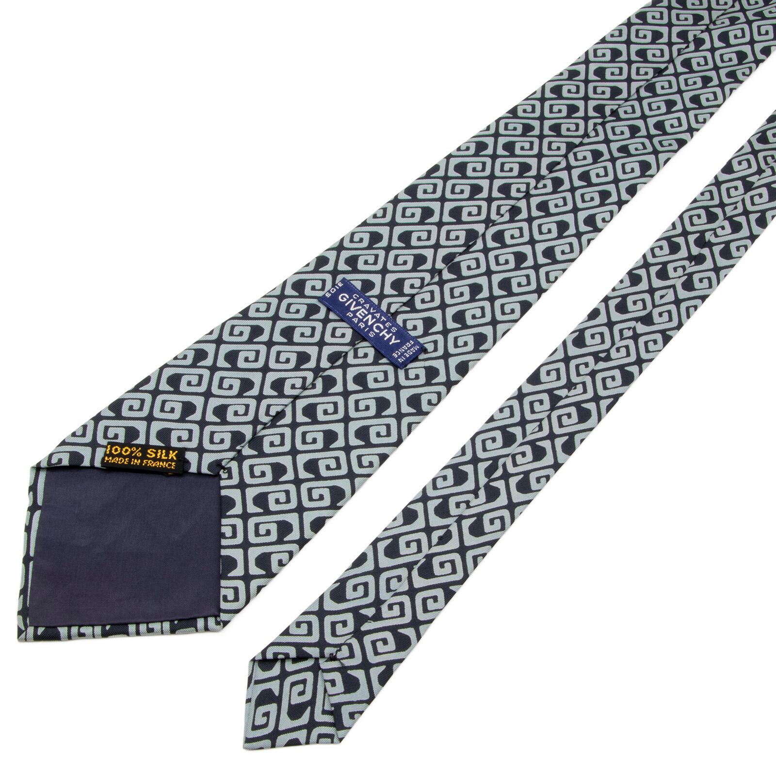 送料無料 ジバンシー ネクタイ 新品 シルク グレーブルー 黒 ブラック