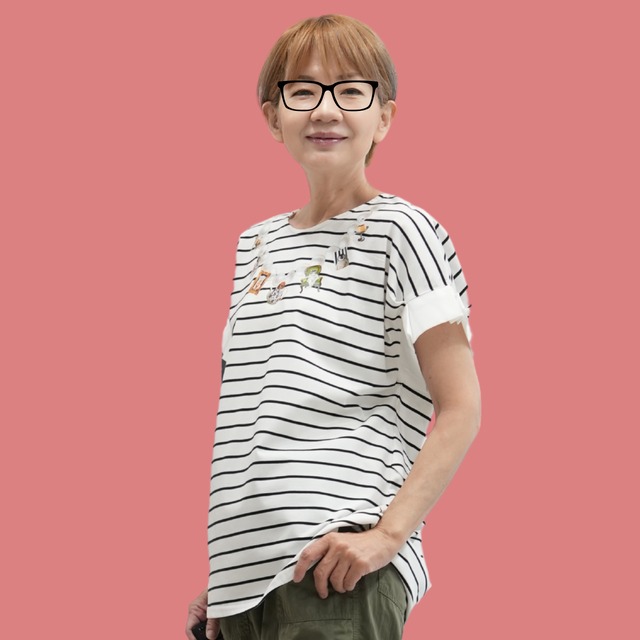 オリジナルネックレスプリント（harashima画伯）ボーダーTシャツ