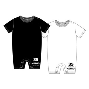 WEB限定価格：35COFFEE オリジナル・ロンパース (BACK PRINT)