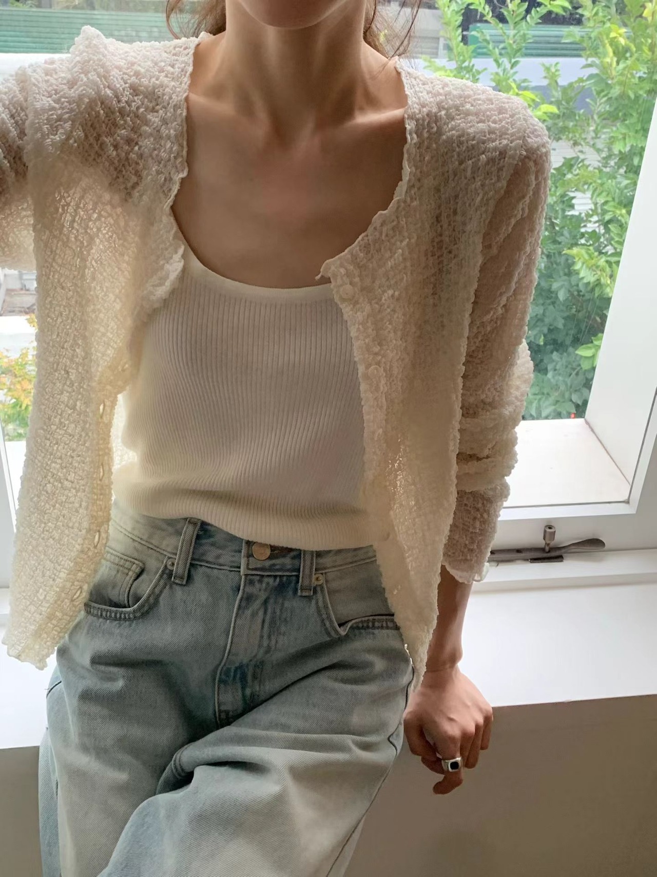 (予約) ounce / Cloud wrinkle cardigan 3color