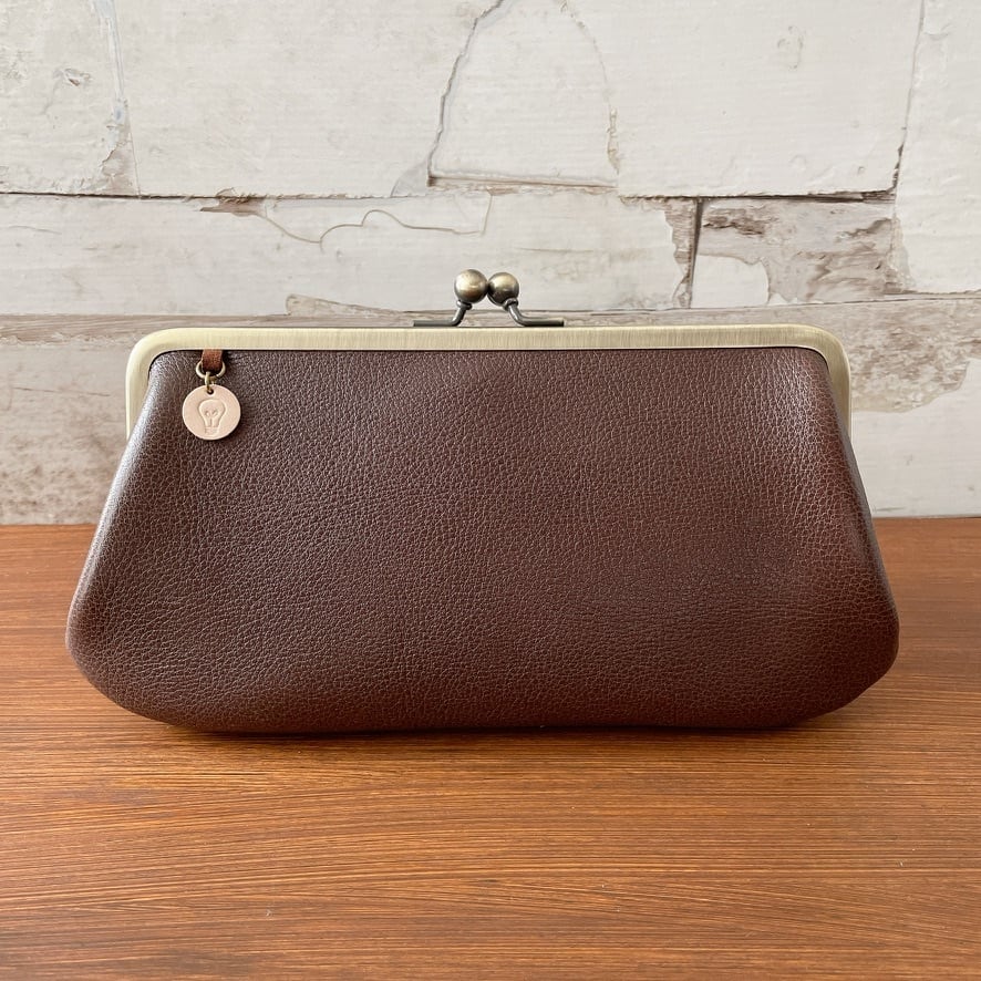 受注製作】ミナペルホネン タンバリン ネイビー×グリーン がま口長財布