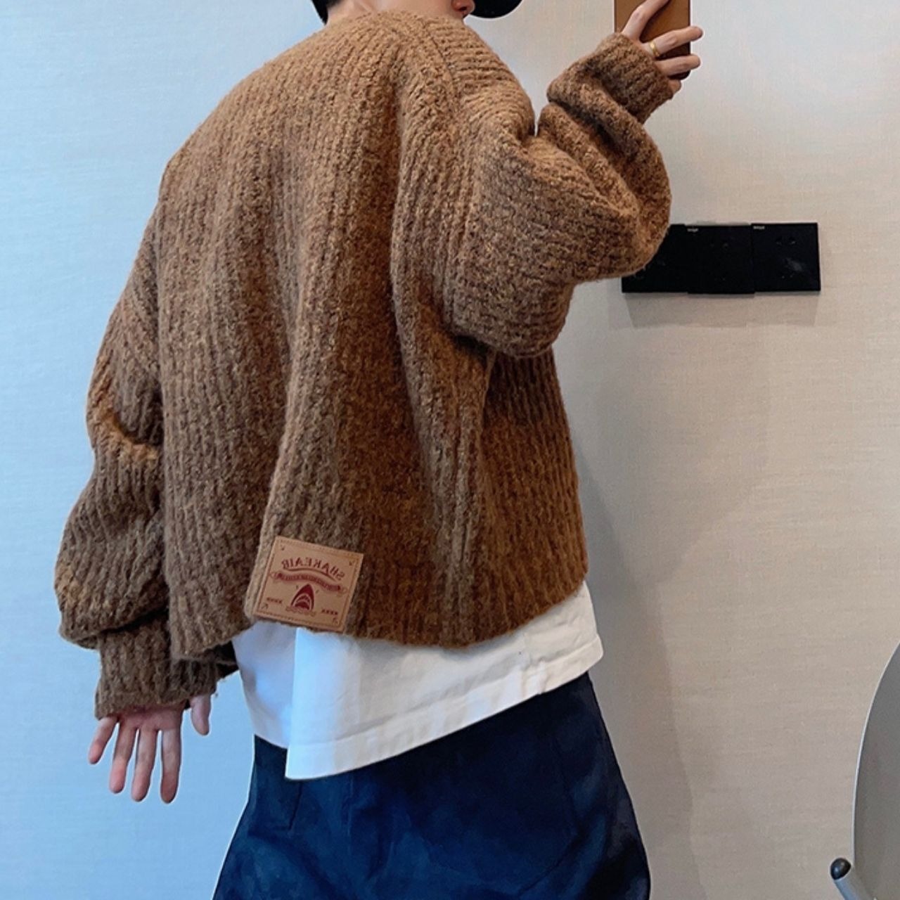 ル​​ーズショートニットカーディガン　1030