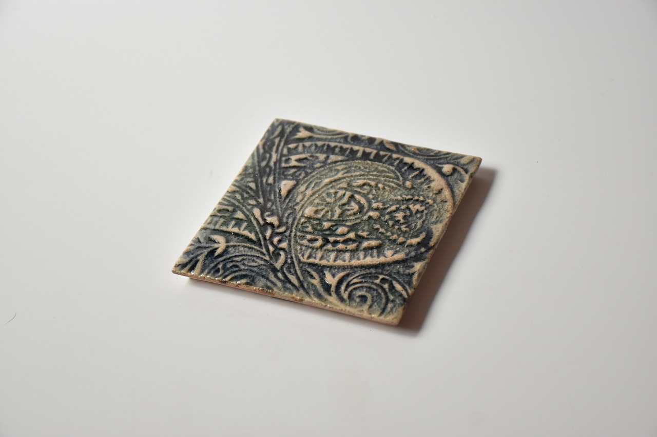 小代瑞穂窯 / 福田るい : 印花 タイル (小) 19