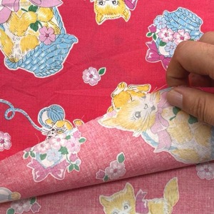 Cdr435-1◆50cm◆S◆綿100%シャーティング生地◆レトロな可愛いネコ柄