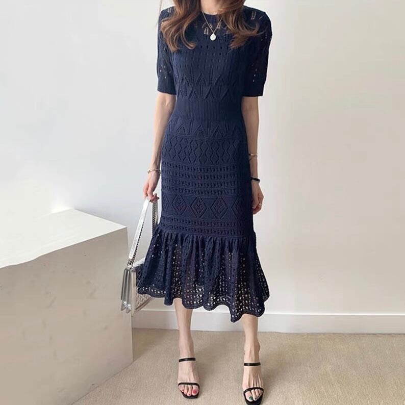 再入荷 キャミソール付き クロシェワンピース 4color Selectshop Ramune