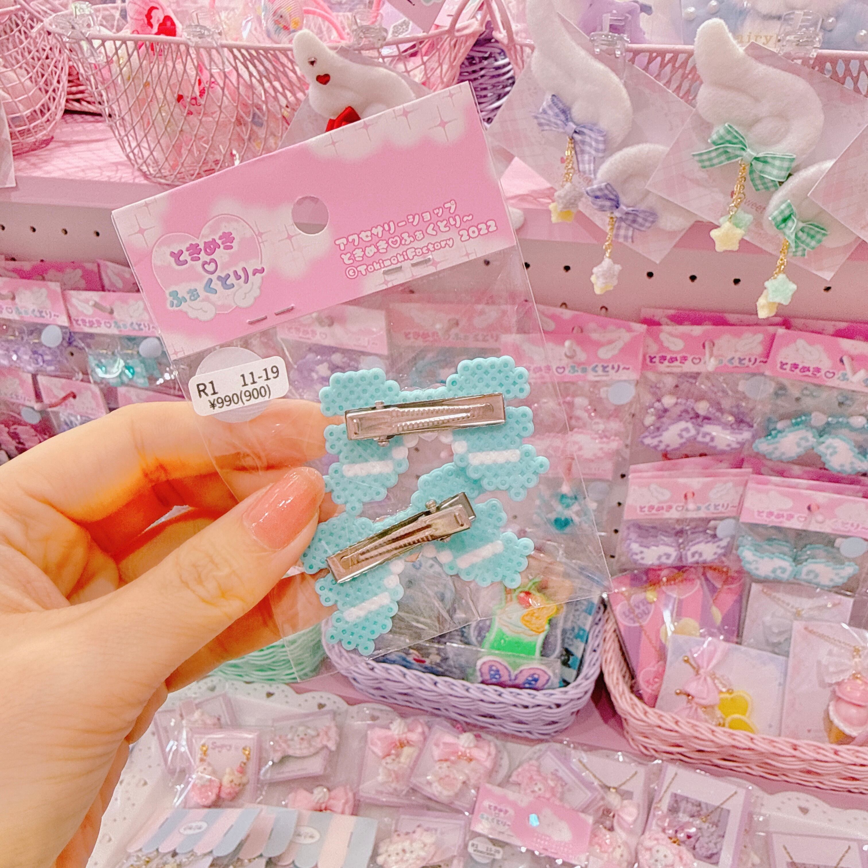 【R1】11-19ハートリボンツインヘアクリップ