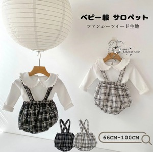 ベビー服 サロペット ロンパース 女の子 2色 66-100㎝ チェック柄 新生児 赤ちゃん フォーマル かわいい 26LT686