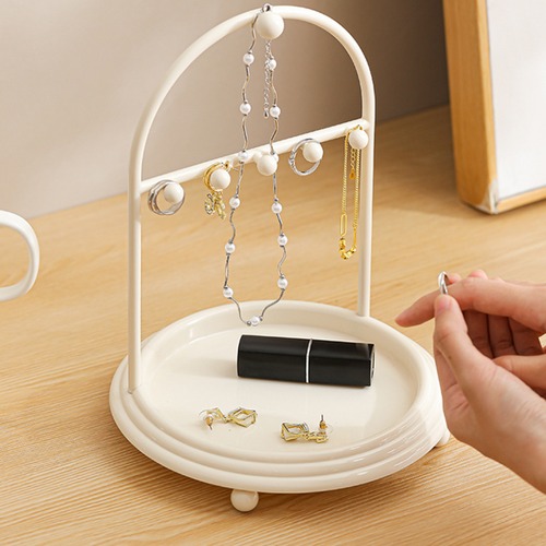 ジュエリースタンド ジュエリー収納 ラック ドレッサー用 小物整理 卓上 指輪 リング イヤリング ネックレス おしゃれ 可愛い 円形 韓国