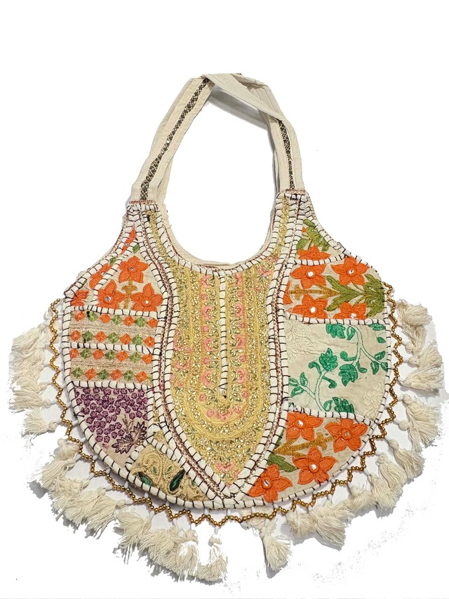 オールドサリー刺繍BAG/ネイビー