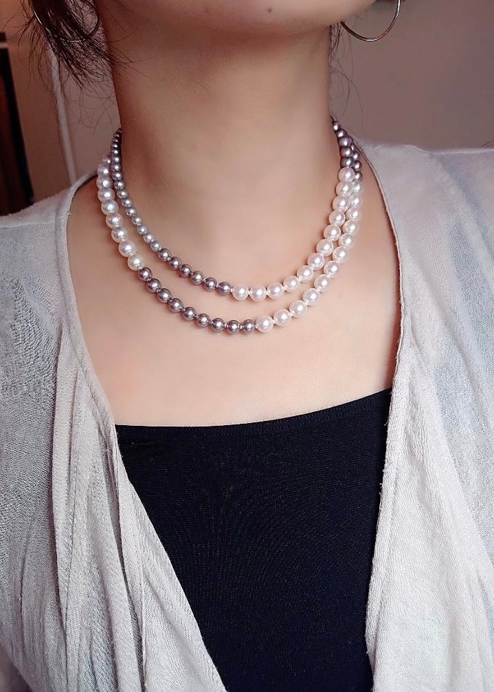 5.0mm〜8.0mm グラデーションロングパールネックレス ○ | 株式 5.0mm〜8.0mm グラデーションロングパールネックレス ○ | 株式