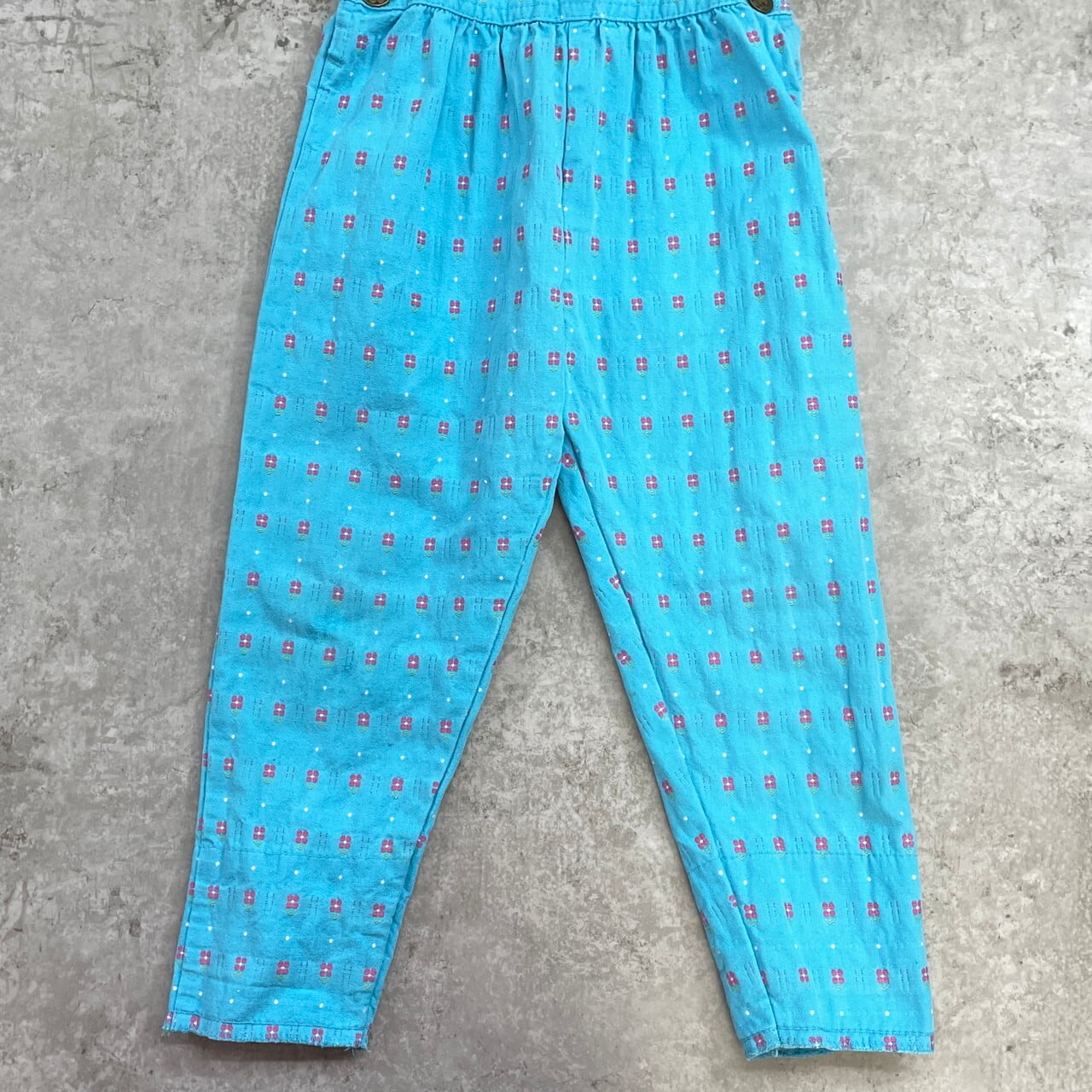 kids】希少 80年代頃 USA製 OSHKOSH オシュコシュ 花柄オーバーオール