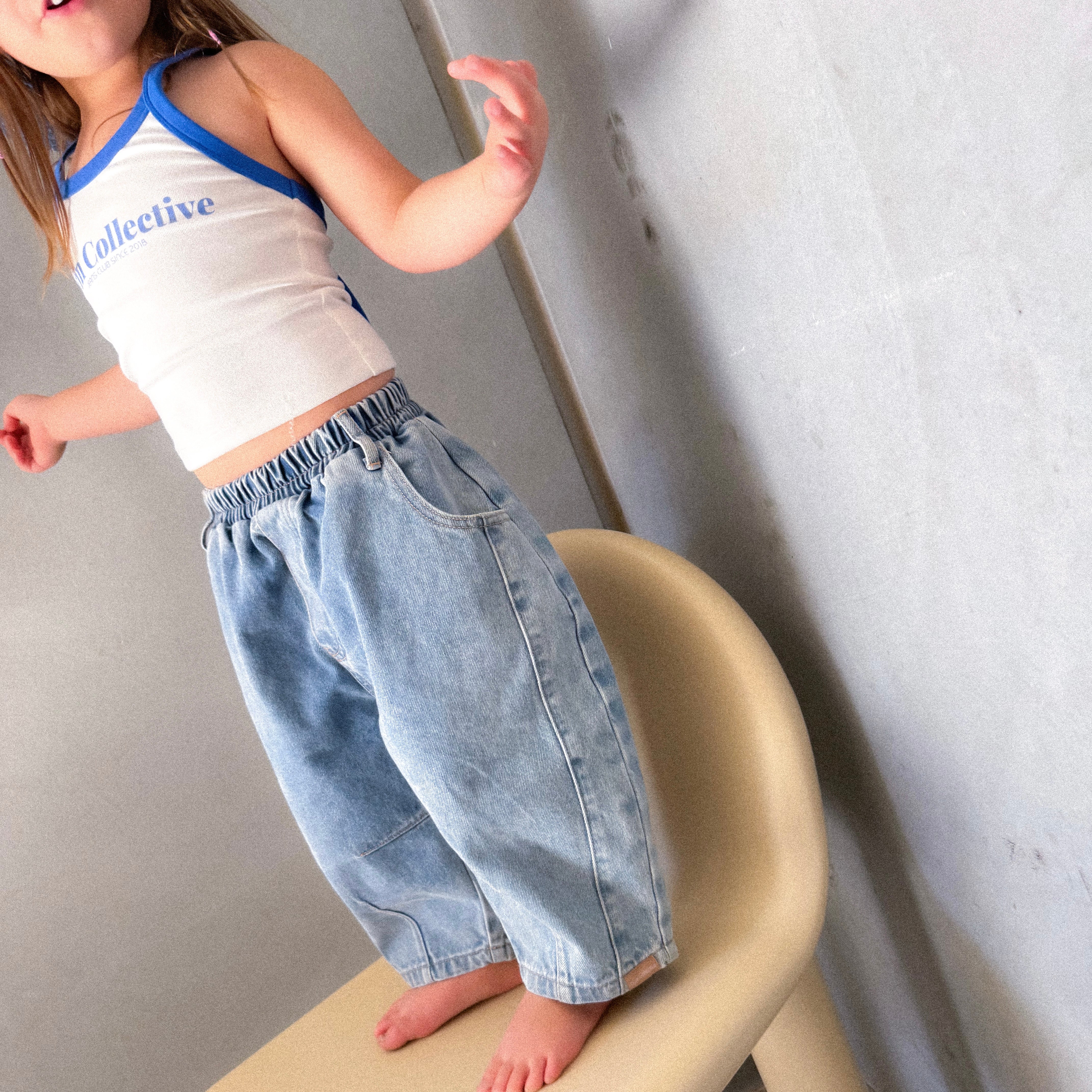 TWIN COLLECTIVE】BARREL JEAN - BLINK BLUE | RIRIBELL