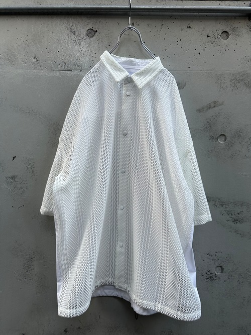 『VOAAOV』Russell Lace Short Sleeve Shirt / WHITE