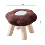 スツール ロータイプ 高さ22cm ８色展開  花型 薄いピンク ブラウン ソファスツール 椅子 ファッションソファスツール コーヒーテーブル ホーム 小さなスツール ロースツール 木製 ラムスキン