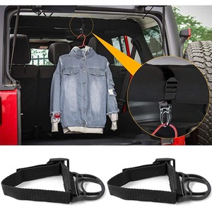 【在庫のみ】コートフック ジープ ラングラー（Jeep Wrangler） JK JL 2007-2023 シートフック ヘッドレストフック カスタム ロールバー ハンガー ルーフ 便利 多機能 2個セット (ブラック)