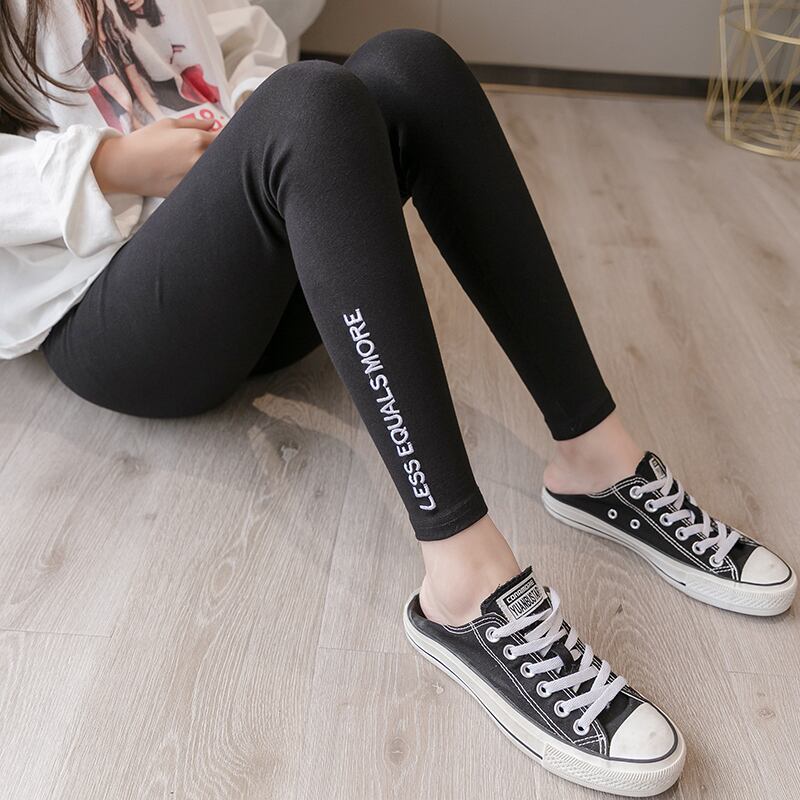 【新作】【送料無料】 スタイリッシュなマタニティ服コットンレタープリントマタニティレギンスストレッチスリムベリーサポートパンツペンシルパンツ AL expec35099711712