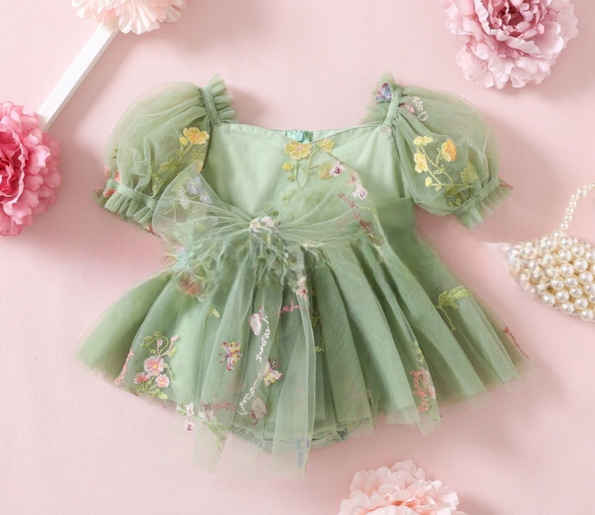 予約 garden party rompers green